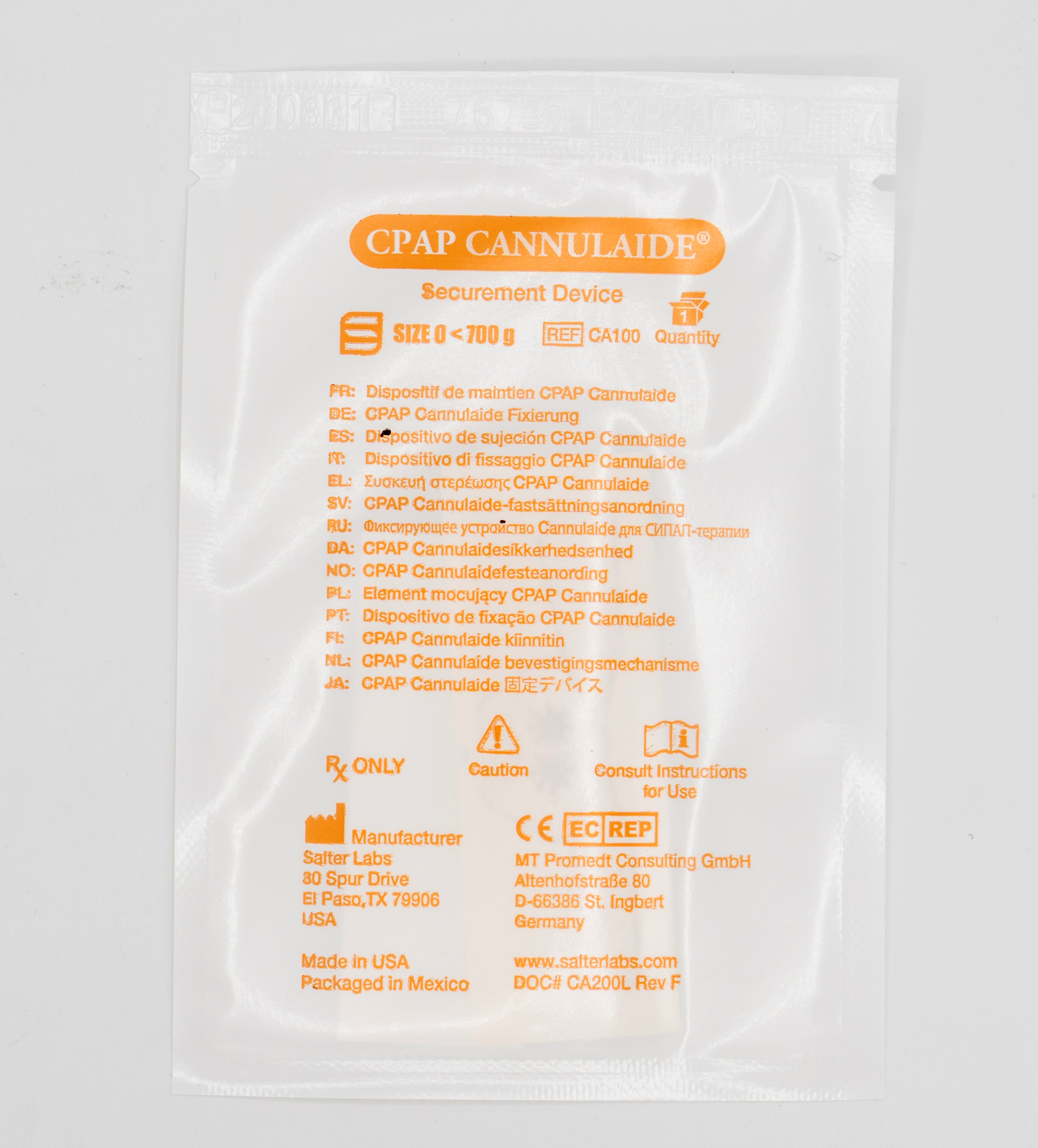 CPAP Cannulaide® Securement Device CA100-0-25 | Size 0 for babies <700g
