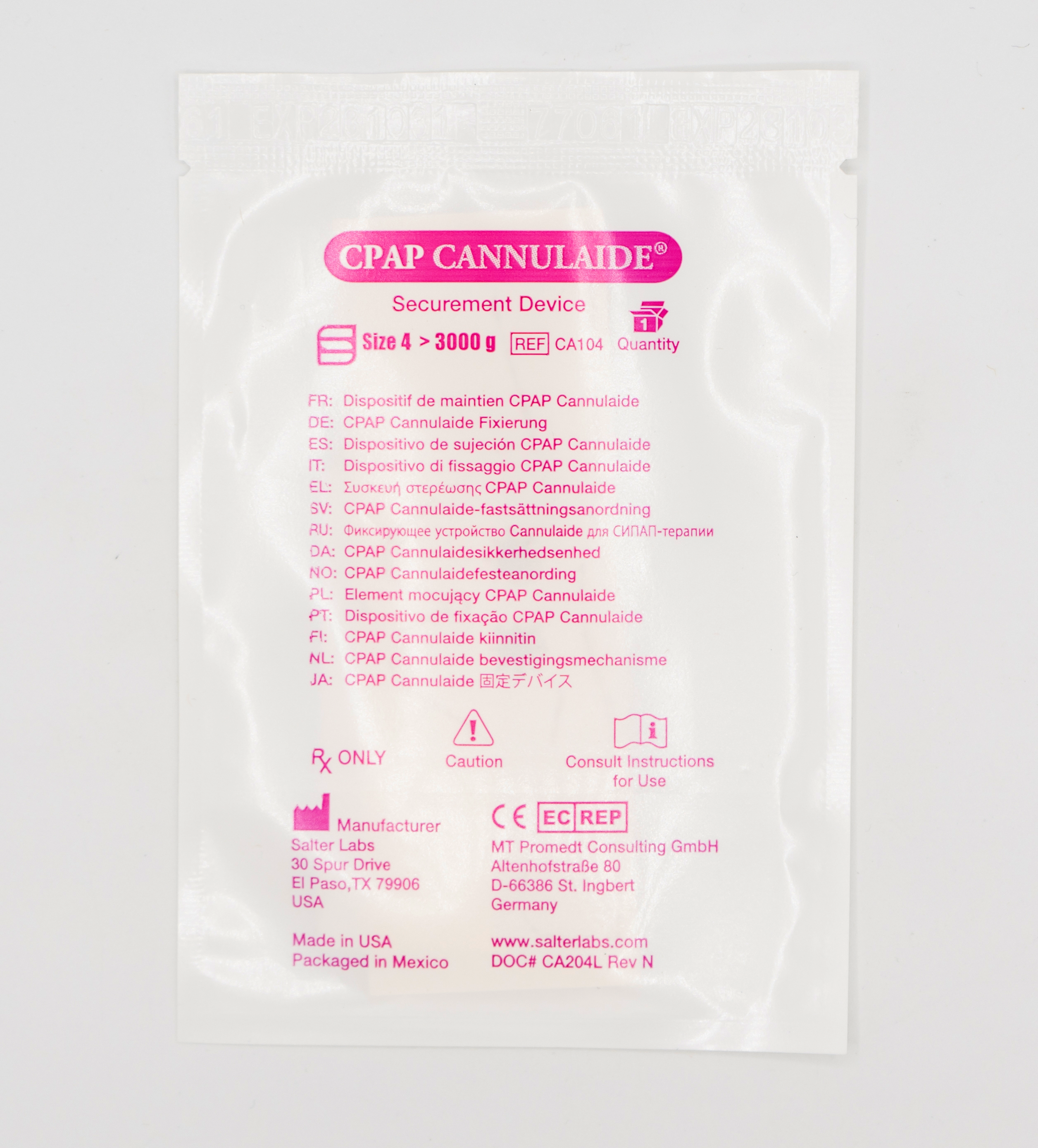 CPAP Cannulaide® Securement Device CA104-0-25 | Size 4, for babies >3000g