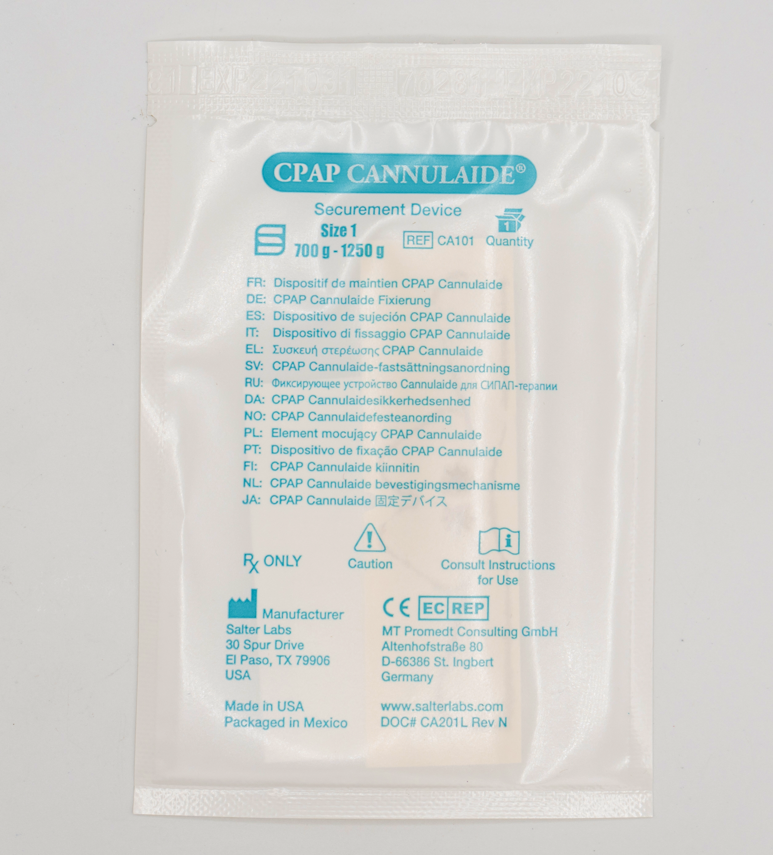 CPAP Cannulaide® Securement Device CA101-0-25 | Size 1, for babies 700-1250g