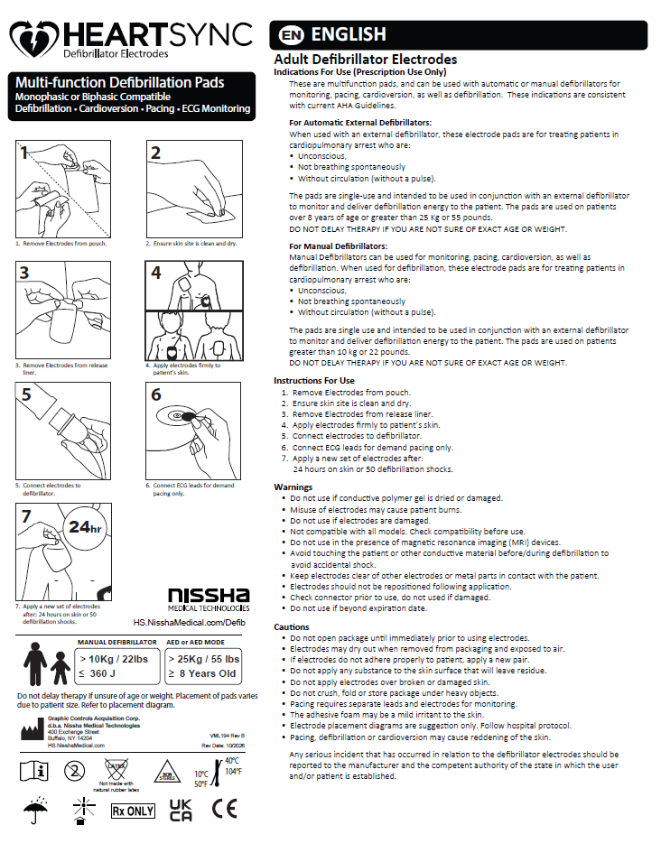 <p>HeartSync Defibrillation Pads<br />Instructions for Use - ROW Market</p>