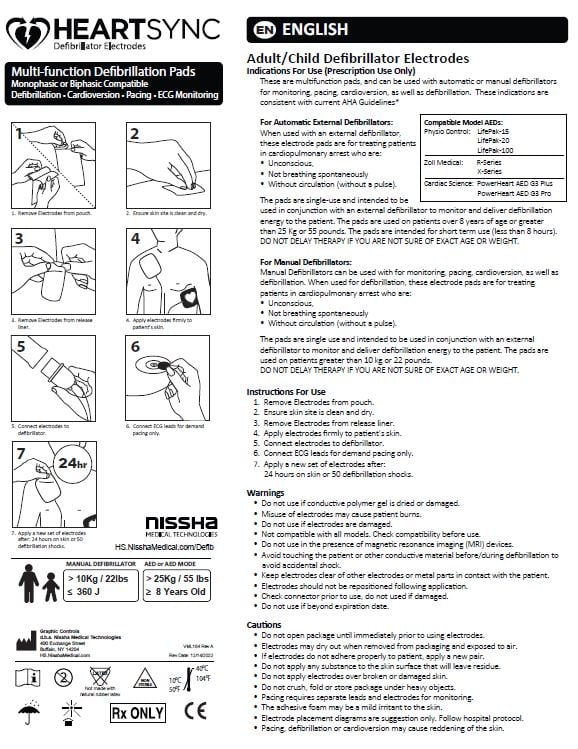 <p>Parches de desfibrilaci&oacute;n HeartSync<br />Instrucciones de uso</p>