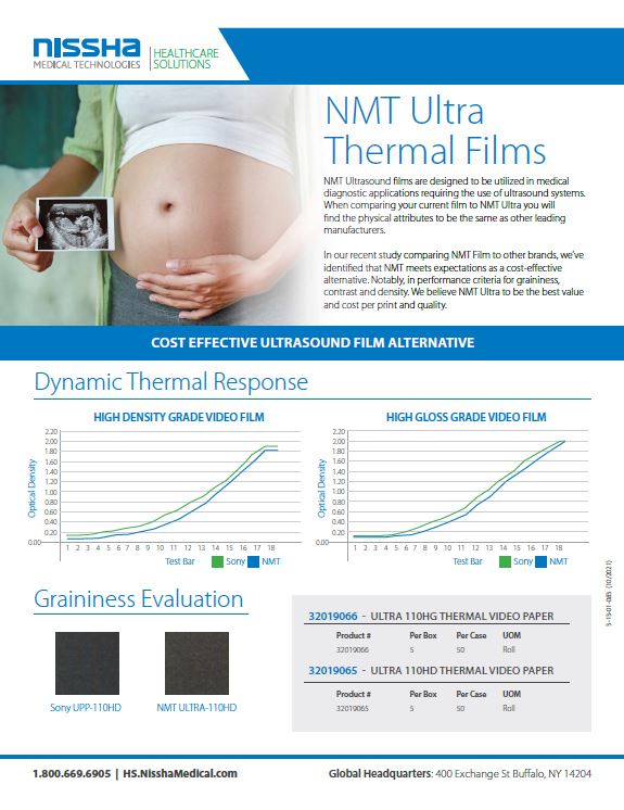 NMT Ultrasound Film NMT ULTRA 110HG THERMAL VIDEO PAPER